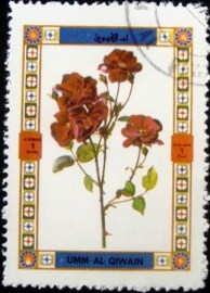 Selo postal do Umm Al Qaiwain de 1972 Roses 1438A