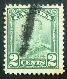 Selo postal do Canadá de 1928 King George V 2c