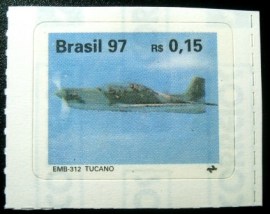 Selo postal do Brasil de 1997 EMB-312 Tucano