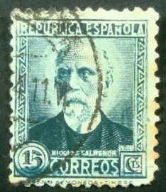 Selo postal da Espanha de 1932 Nicolas Salmeron