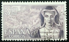 Selo postal da Espanha de 1968 Maria Pacheco