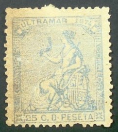 Selo postal de Cuba de 1874 Hispania