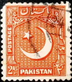 Selo postal do Paquistão de 1949 Crescent and Star 2