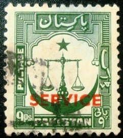 Selo postal do Paquistão de 1953 Star and Crescent 9