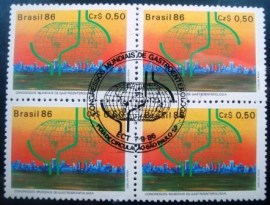 Quadra de selos postais do Brasil de 1986 Gastroenterologia