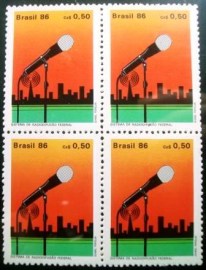 Quadra de selos postais do Brasil de 1986 Radiodifusão Federal