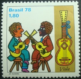 Selo postal do Brasil de 1978 Tocadores de Viola - C 1046 N