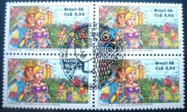 Quadra de selos postais do Brasil de 1986 História da Viúva Porcina