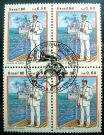 Quadra de selos postais do Brasil de 1986 Marinha M1C