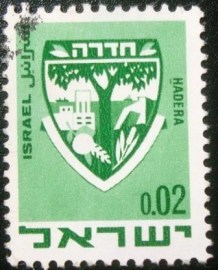 Selo postal de Israel de 1969 Hadera