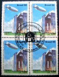 Quadra de selos postais do Brasil de 1986 Aeroporto Bartolomeu de Gusmão