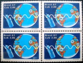 Quadra de selos postais do Brasil de 1987 Telecom 87