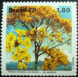 Selo postal do Brasil de 1978 Ipê Amarelo