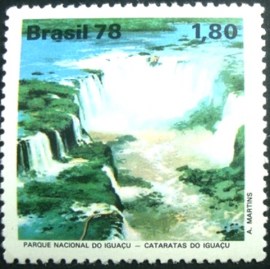 Selo postal do Brasil de 1978 Cataratas do Iguaçu