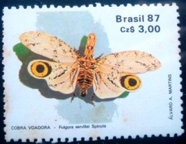 Selo postal do Brasil de 1987 Cobra Voadora