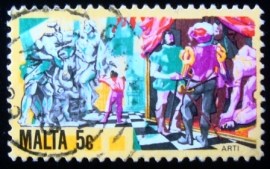 Selo postal de Malta de 1981 Art