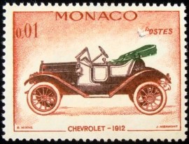 Selo postal de Monaco de 1961 Chevrolet 1912