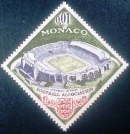 Selo postal de Monaco de 1963 Wembley Stadium