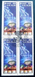 Quadra de selos postais do Brasil de 1988 ANSAT 10