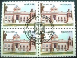 Quadra de selos postais do Brasil de 1989 Colégio Militar