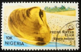 Selo postal da Nigéria de 1987 Freshwater clam