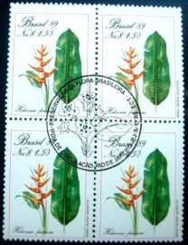 Quadra de selos postais do Brasil de 1989 Bananeirinha