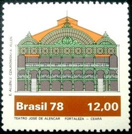 Selo postal do Brasil de 1978 Teatro José de Alencar N