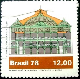 Selo postal do Brasil de 1978 Teatro José de Alencar