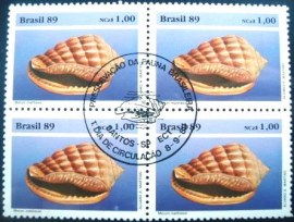 Quadra de selos postais do Brasil de 1989 Morum Matthewsi
