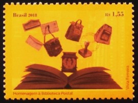 Selo postal do Brasil de 2018 Biblioteca Postal