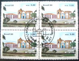 Quadra de selos postais do Brasil de 1990 Igreja Nossa Senhora da Vitória - PI