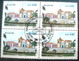 Quadra de selos postais do Brasil de 1990 Igreja Nossa Senhora da Vitória