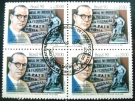 Quadra de selos postais do Brasil de 1990 Lindolfo Collor