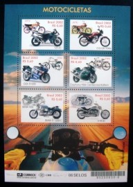 Bloco postal do Brasil de 2002 Motocicletas
