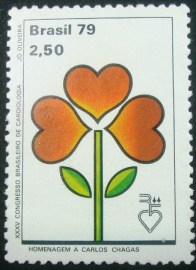 selo postal do Brasil de 1979 Carlos Chagas - C 1096 N
