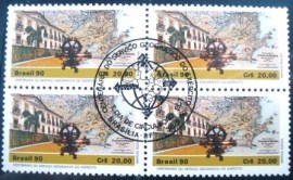 Quadra de selos postais de 1990 Serviço Geográfico do Exército