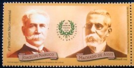 Selo postal do Brasil de 2019 Joaquim Nabuco e Machado de Assis