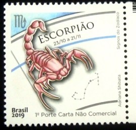 Selo postal do Brasil de 2019 Escorpião