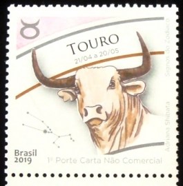 Selo postal do Brasil de 2019 Touro