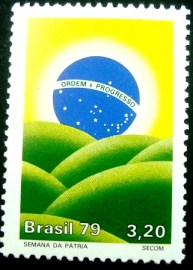 Selo postal do Brasil de 1979 Semana da Pátria M