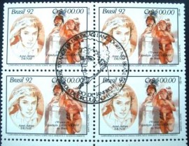 Quadra de selos postais do Brasil de 1992 Aimé Arien Taunay