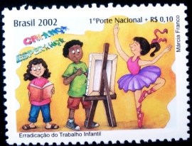 Selo postal do Brasil de 2002 Criança Esperança