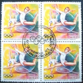 Quadra de selos postais do Brasil de 1996 Ginástica