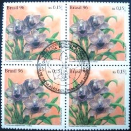 Quadra de selos postais do Brasil de 1996 Promenaea Stapelioides