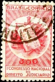 Selo postal do Brasil de 1936 Direito Judiciário C 110 U