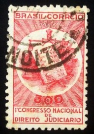 Selo postal do Brasil de 1936 Direito Judiciário C 110 U