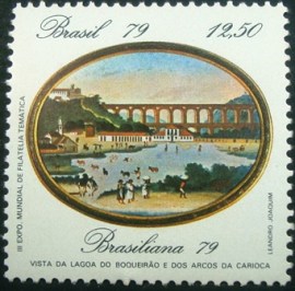 Selo postal do Brasil de 1979 Vista dos Arcos da Carioca