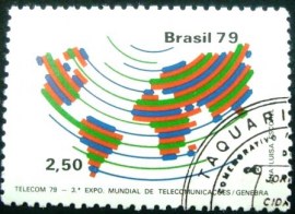 Selo postal do Brasil de 1979 TELECOM