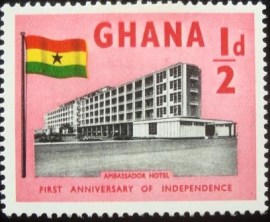 Selo postal de Gana de 1958 Ambassador Hotel Accra