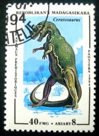 Selo postal de Madagaskar de 1994 Ceratosaurus